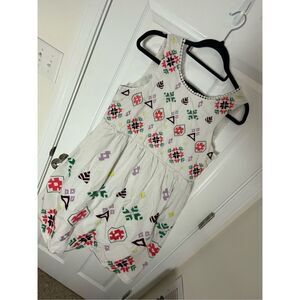 Anthropologie women’s sleeveless dress embroidered medium